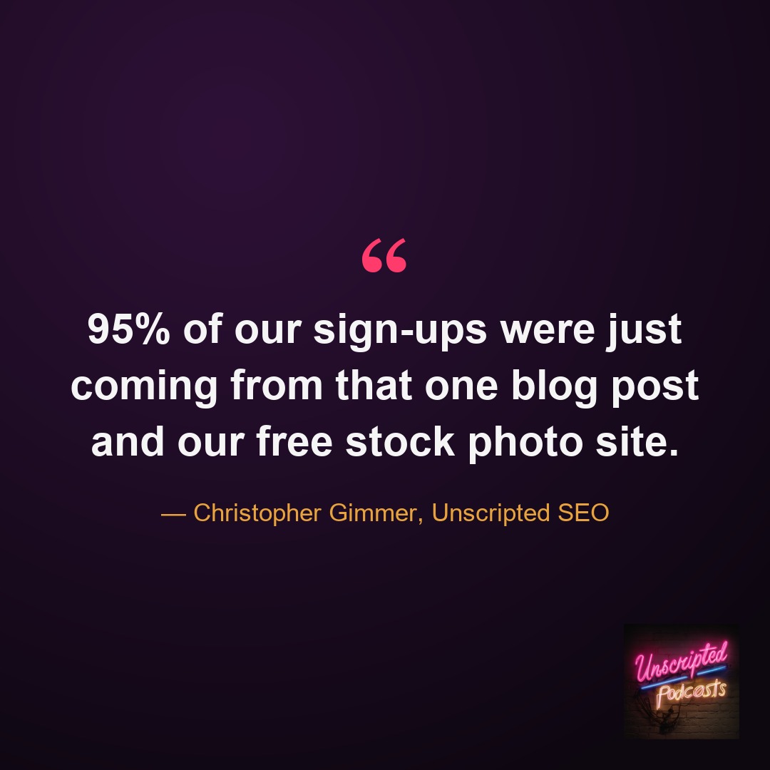 95% of sign-ups came from one blog post — Christopher Gimmer