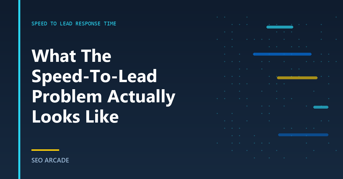 A title card introducing the speed-to-lead problem in service businesses: enquiries that arrive and are never answered.